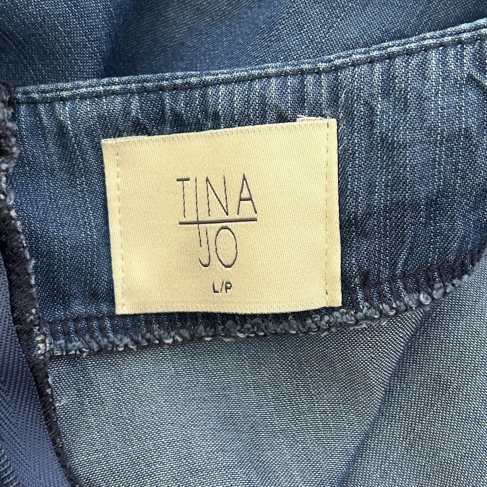 ANTHROPOLOGIE Tina Jo Tencel/Denim A-Line Swing Skirt Large Petite LP - Picture 4 of 10
